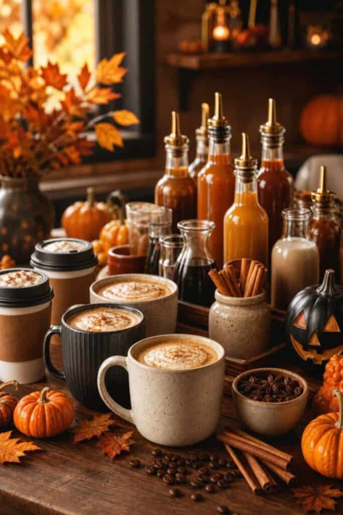 Pumpkin Spice Latte Bar with Fall Syrups